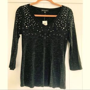 INC Embellished V-Neck Top NWT - S